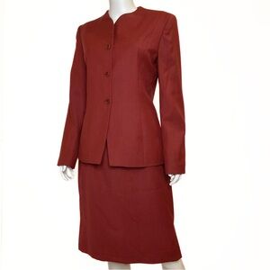 VTG 80s Rena Rowan 2PC Blazer Skirt Womens SZ 8 Boss Lady Preppy Office Business